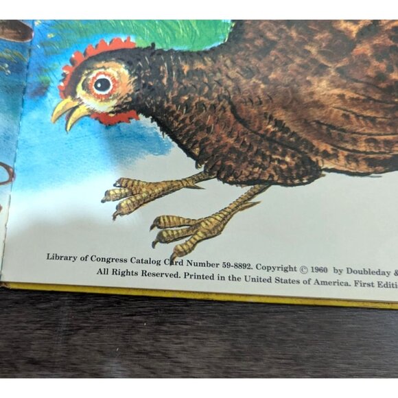 Vtg 1960 Chicken Little Book By Doubleday  with Plush Yellow Duck Toy - Picture 9 of 13